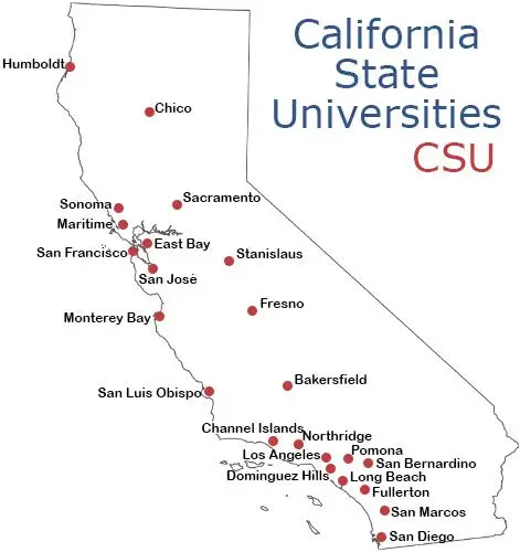 Map of California State Universities