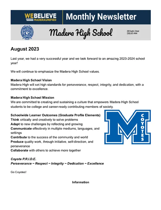 August 2023 Monthly MHS Newsletter