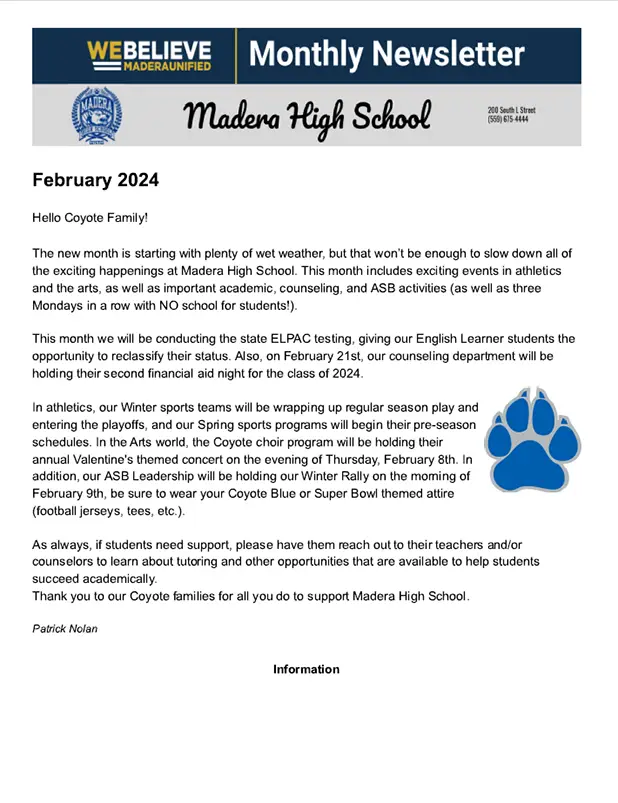February 2024 Monthly MHS Newsletter