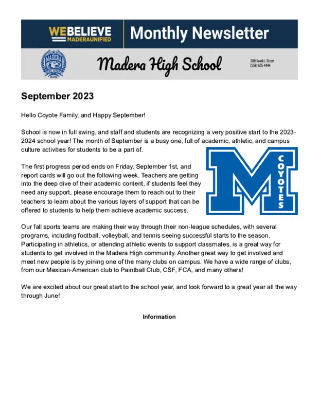 September 2023 Monthly MHS Newsletter